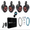 Rockville RKL65MBW Bundle: (4) 6.5 in 85W RMS/700W Peak 4-Ohm Marine LED Speakers, (4) MAC65B Wakeboard Tower Enclosures 7.39" Dia x 11" H, Krypton MF3 1600W Amp, RGHR2 Receiver, RMWK4 Kit, 11-Items view 1