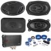 Rockville Bundle: (1) Pair RV46.3A Speakers Bundle with (1) Pair RV69.4A Car Speakers RWK42 Car Amp Wiring Kit RXA-F1 Amplifier Car Stereo Amp (6 Items) view 1