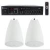 Rockville Bundle: (1) RCS80-1 60 Watt 70v Commercial/Restaurant Amplifier/Bluetooth Receiver+(2) PEN-65T White 6.5" 70V Hanging Pendant Speaker Commercial/Restaurant (3 Item) view 1