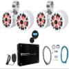 Rockville RKL65MBW Bundle: (4) 6.5 in Marine LED Boat Speakers, (2) Dual Aluminum Wakeboard Tower Enclosures, Krypton MF3 4 Channel Amplifier, RGHR2 Bluetooth Receiver, RMWK4 Amp Wire Kit, 9-Items view 1