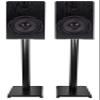 Rockville RockShelf 68B Bundle: Pair 6.5 in Black Home Bookshelf Speakers 50W RMS / 200W Peak Each, 8 Ohm, Pair RS29B 29 in Steel Stands with Adjustable Feet for Surround Sound, 4-Items view 1