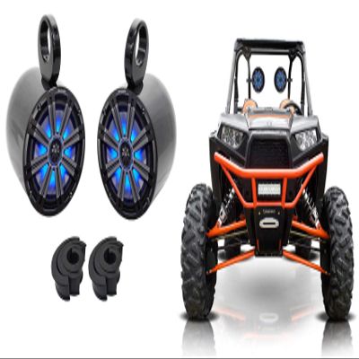 Audiosavings Bundle: (1) Pair Kicker 45KM84L 8" Marine Boat Speakers Bundle with (1) Pair Rockville MAC80B 7.7 Aluminum Tower Speaker & (2) Rockville 1.75" Rubber Adapter Tower Speaker (5 Items)