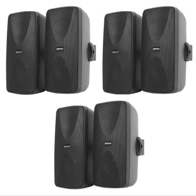 Rockville (6) WET-7020B 5.25" 70V Commercial Indoor/Outdoor Wall Speakers in Blac (6 Items)
