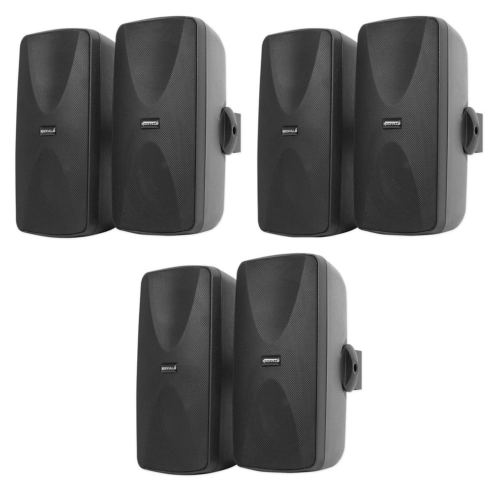 Rockville (6) WET-7020B 5.25" 70V Commercial Indoor/Outdoor Wall Speakers in Blac (6 Items)