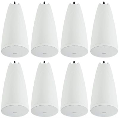 Rockville Bundle: (8) PEN-65T White 6.5" 70V Hanging Pendant Speakers for Office/Bar/Cafe (8 Items)