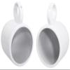 Rockville MAC90W 8 in White Aluminum Wakeboard Tower Speaker Pod Enclosures, Marine-Grade Finish with Stainless Clamps, Universal Fit for Boat Audio, 2-Piece view 2