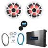 Rockville RKL65MBW Bundle: (2) 6.5 in 700-Watt 4 Ohm LED Speakers, DBM25 Class-AB 1500W Peak/ 370W RMS Marine Amplifier, RGHR2 Gauge Hole Receiver, RMWK4 4-Gauge Amp Install Kit, 5-Items view 1
