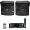 Rockville KPS80 Bundle: Pair 8-in 1600W Peak/400W RMS Karaoke Wall Speakers, RPA60BT V2 1000W 2-Channel Bluetooth Amplifier, RCC14-100-2 CL2 100ft Speaker Wire for Restaurant/Bar/Caf, 3-Items view 1