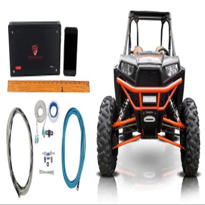 Rockville RXD-T2 Bundle: 2400-Watt Peak 2 Channel Micro Class D Water Resistant Car Amplifier, RMWK4 4 AWG Gauge Waterproof Marine Amplifier Install Wire Kit, 2-Items