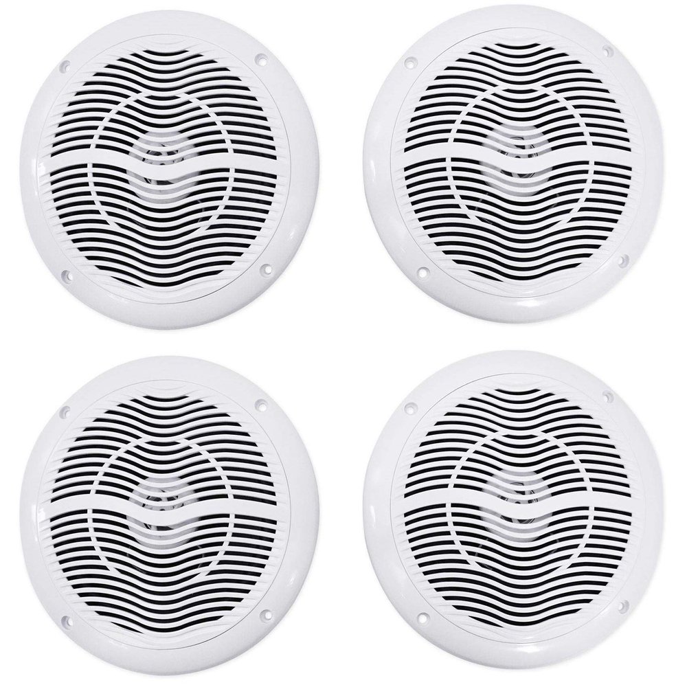 Rockville RMC65W 6.5" 600W 2-Way Marine Boat Speakers, 4 Ohm, Waterproof, UV-Resistant, High-Fidelity Sound, for Boats and Outdoor Adventures, 4-Piece