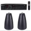Rockville PEN-65T Bundle: (2) Black 6.5-in 70V Hanging Pendant Speakers for Restaurant/Bar/Cafe, RCS80-1 60-Watt 70V Bluetooth Amplifier Receiver, 3-Items view 1
