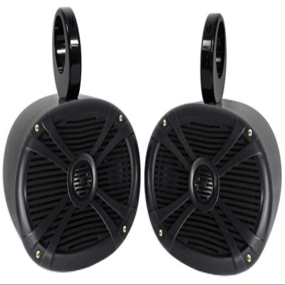 Rockville RMSTS69B Bundle: (2) 6x9 in 1000W Peak / 250W RMS Waterproof Marine Boat Speakers, (2) MAC69B Black Aluminum Wakeboard Tower Speaker Pod Enclosures, 4-Items
