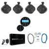 Rockville RGHR2 Bundle: Marine Gauge Hole Receiver with Bluetooth, RMWK4 4 AWG Amp Install Kit, (4) RWB90B 8-in 300W Wakeboard Speaker, Krypton MF3 1600W 4-Channel Amplifier, 7-Items view 1