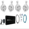 Rockville Bundle: (2) Pair RWB65W Wakeboard Tower Speakers Bundle RXM-F4 Amp Microphone RMWK4 Marine Amp Install Wire Kit MRCA20 RCA Cable (7 Items) view 1