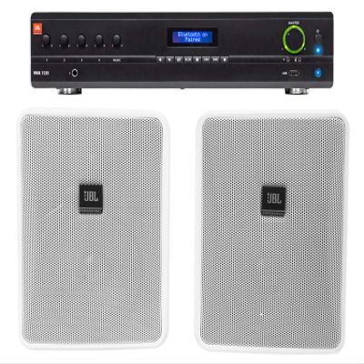 Audiosavings Bundle: JBL VMA1120 Commercial/Restaurant 120W 70v Bluetooth Amplifier Bundle with (2) JBL Control 25-1 5.25" 30w 70v Wall-Mount Commercial Restaurant/Bar Speakers (3 Items)
