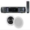 Rockville RPA60BT Bundle: 1000W 2-Channel USB Bluetooth Karaoke Receiver/Mixer, Pair Rockville HC85 8 in 700W in-Ceiling Home Theater Speakers, for Home Audio & Karaoke, 2-Piece view 1
