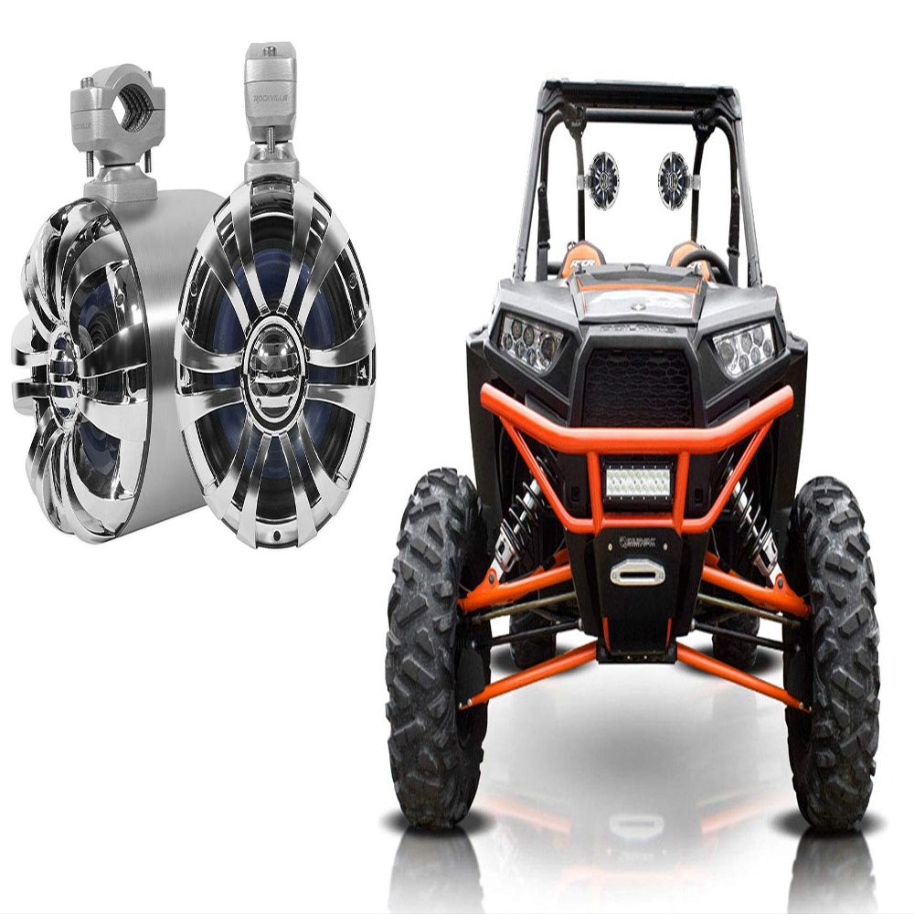 Rockville 2 WB65 6.5" 600w Metal Marine Wakeboard Tower Speakers+Swivel Brackets