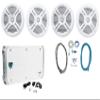 Rockville RXM-S6 Bundle: 2600W Marine 6 Ch Amplifier with PA Mic, (4) RMSTS65W 6.5" 800W Per Pair Waterproof 2-Way Boat Speakers White, RMWK4 4 AWG Marine Amp Installation Wire Kit, 6-Items view 1