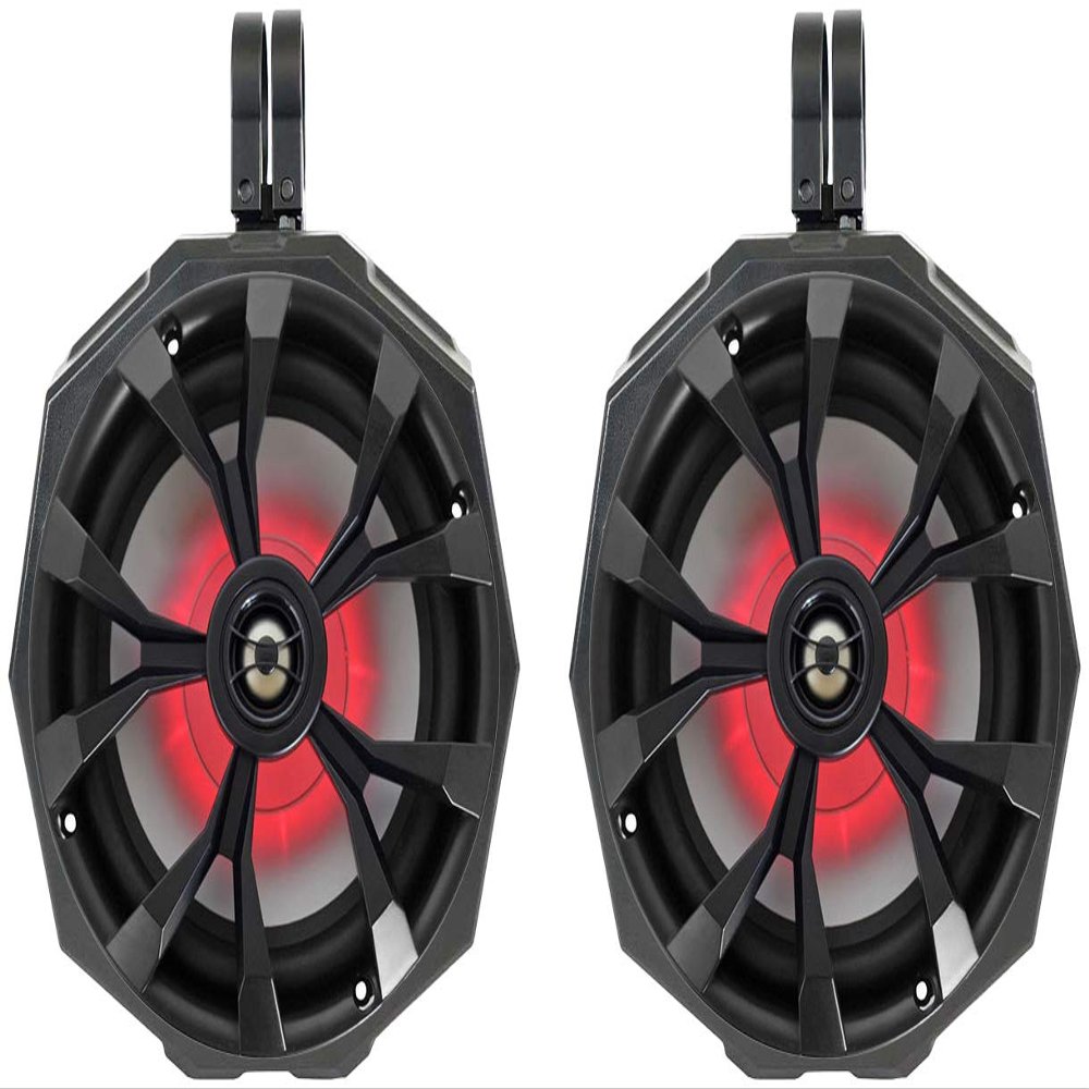Audiosavings Bundle (2) Rockville 8" Speakers+SSV Swivel Cage Pods for Polaris RZR PRO XP w/2" Cage (Items 2)