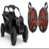 Audiosavings Bundle: (1) Pair 6.5" Roll Bar Roll Cage Tower Speakers for Can-Am Maverick X3 Bundle with SSV WP-A6 Waterproof Speakers, SSV Works WP-CGS-R Red Grille Speaker (4 Items) view 1