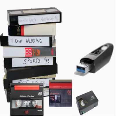 Generic 10 Pack - Video Tape Transfer Service to Digital MP4 on USB AND Cloud (VHS, VHS-C, Hi 8, Video 8, Digital 8, 8mm, Mini-DV, Audio) by The Video Editor, Black