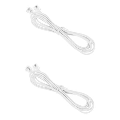 HOMSFOU 2pcs Pc Heavy Duty Telephone Line Cord Copper Conductor Extension Cable for Landline Phones Wire Connection for Office Use