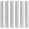 Rockville Wet Array 5 White 70V 60W Commercial Wall Mount Swivel Column Speaker, 2-Way Line Array Design, IP55 Waterproof, Indoor/Outdoor Use for Restaurants, Churches, Auditoriums (6 Item)