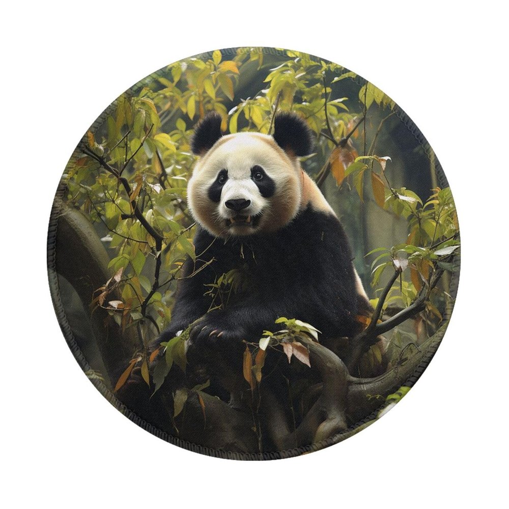1 Mousepad with Non-Slip Rubber Base 8" Round Mouse-Mat with Stitched Edge Panda Tree Gaming Mousepad for Wireless Mouses Computer Laptop Home Office Desk Pad