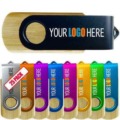 [8GB 3.0-25pcs] Custom Wooden USB Flash Drive 8GB USB3.0 with Frosted Cover 25 Pack Bulk Wood USB Drives with Personalized Logo Customized Thumb Drives with Brand - Maple