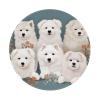 1 Mousepad with Non-Slip Rubber Base 8" Round Mouse-Mat with Stitched Edge Little White Dogs Pattern Gaming Mousepad for Wireless Mouses Computer Laptop Home Office Desk Pad view 1