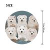 1 Mousepad with Non-Slip Rubber Base 8" Round Mouse-Mat with Stitched Edge Little White Dogs Pattern Gaming Mousepad for Wireless Mouses Computer Laptop Home Office Desk Pad view 2