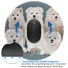 1 Mousepad with Non-Slip Rubber Base 8" Round Mouse-Mat with Stitched Edge Little White Dogs Pattern Gaming Mousepad for Wireless Mouses Computer Laptop Home Office Desk Pad view 3