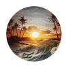 1 Mousepad with Non-Slip Rubber Base 8" Round Mouse-Mat with Stitched Edge Palm Trees Ocean Waves Sunset Gaming Mousepad for Wireless Mouses Computer Laptop Home Office Desk Pad view 1