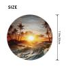 1 Mousepad with Non-Slip Rubber Base 8" Round Mouse-Mat with Stitched Edge Palm Trees Ocean Waves Sunset Gaming Mousepad for Wireless Mouses Computer Laptop Home Office Desk Pad view 2