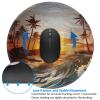 1 Mousepad with Non-Slip Rubber Base 8" Round Mouse-Mat with Stitched Edge Palm Trees Ocean Waves Sunset Gaming Mousepad for Wireless Mouses Computer Laptop Home Office Desk Pad view 3