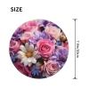 1 Mousepad with Non-Slip Rubber Base 8" Round Mouse-Mat with Stitched Edge Pink and Purple Flowers Gaming Mousepad for Wireless Mouses Computer Laptop Home Office Desk Pad view 2