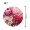 2 PCS Mousepad with Non-Slip Rubber Base 8" Round Mouse-Mat with Stitched Edge Pink Botanical Floral Gaming Mousepad for Wireless Mouses Computer Laptop Home Office Desk Pad view 2