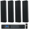 Rockville Bundle: RCS350-6 350W 6-Zone 70V Commercial Bluetooth Amp + Wet Array 5 Black 60W IP55 Wall Mount Speakers, Indoor/Outdoor for Restaurant, Bar, Church, Cafe, Auditorium (5 Items) view 1