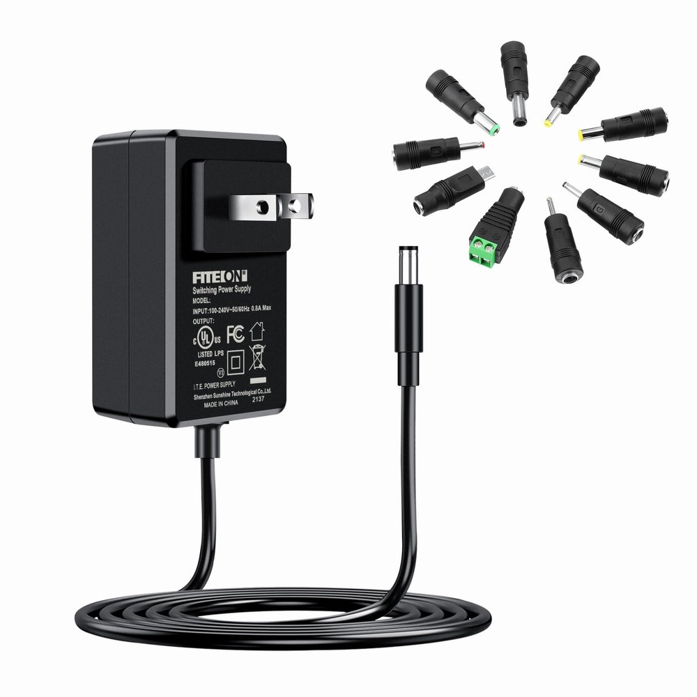 13.5V 1A Switching Power Supply 30W Universal Power Cord 10 Multi Jacks Adaptor Replacement Regulated 13.5V AC/DC Adapter 13.5V 1000mA 800mA 500mA Charger Transformer Plug