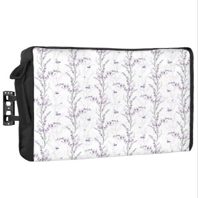 Outdoor TV Cover - Floral Purple Flower Butterfly Art Plant Waterproof and Weatherproof 52"-55" LCD Movable Shield TV Display Screen Protector Outside Television Covers