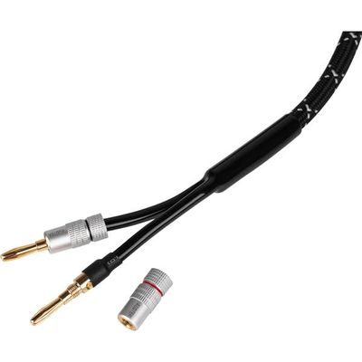 Audtek 6 ft. 14 AWG Professional Grade Braided Speaker Cable Wire with Gold Plated Banana Plugs