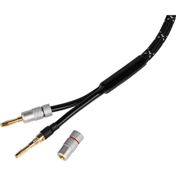 Audtek 6 ft. 14 AWG Professional Grade Braided Speaker Cable Wire with Gold Plated Banana Plugs