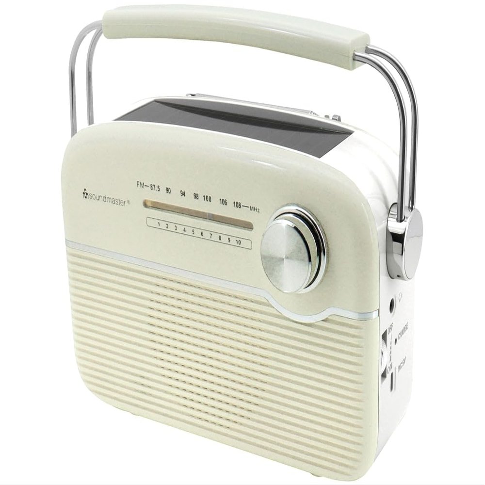 soundmaster TR480BE Wireless FM FM Radio Solar Panel Beige