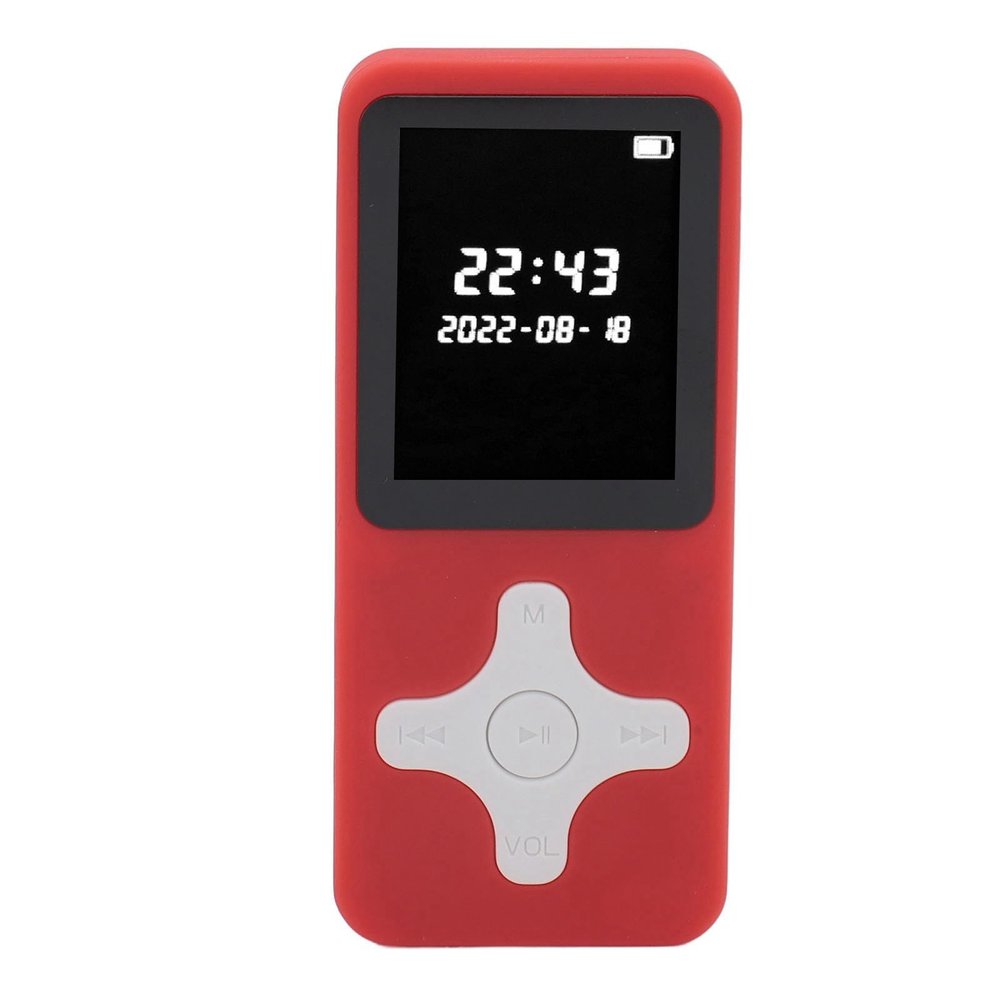 BT 5.0 MP3 Player, HiFi Music Player with LCD Screen, FM Radio, Recorder, Alarm Clock, and Electronic Book, Portable and Small (Red)