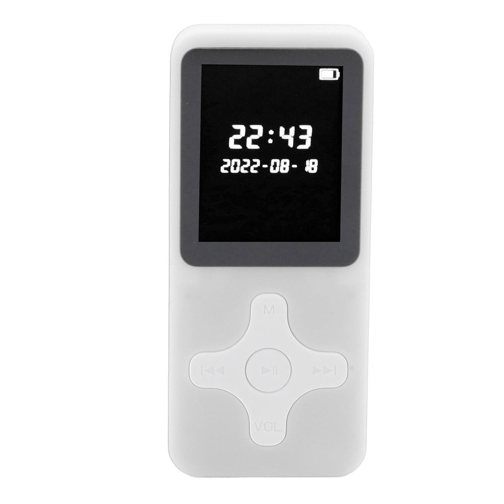 BT 5.0 MP3 Player, HiFi Music Player with LCD Screen, FM Radio, Recorder, Alarm Clock, and Electronic Book, Portable and Small (White)