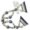 Beaded Stretch Band for Apple Watch iWatch | Series 1-9 | 38mm | 40mm | 41mm | Handmade | Customizable | Accessories for Apple Watch iWatch | Watch Strap | Stretch Band | X-Pattern | MLJ 505 view 1
