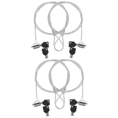 Hemoton 4sets Portable Keyed Laptop Lock Security Cable Wire Lock for Digital Devices
