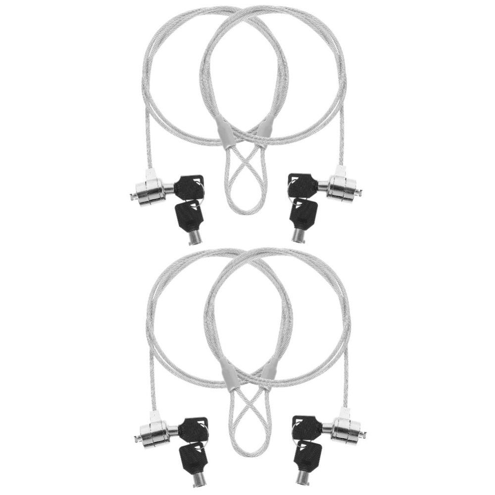 Hemoton 4sets Portable Keyed Laptop Lock Security Cable Wire Lock for Digital Devices