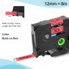 POPOBUY TZ TZe 12mm 0.47 Laminated Red Tape Compatible for Brother P Touch TZ431 TZ-431 TZe-431 TZe431 Label Tape for PTD210 PTD400 PTD220 PTH110 Label Maker, 5 Pack Black on Red view 2