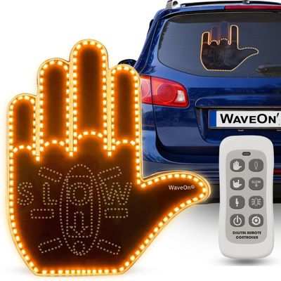 WaveOn Ultra GloHand for Car, 6 Hand Gestures LED Display with Remote